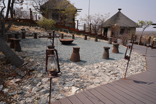 Boma area to spend time around the fire at Dolomite Resort Etosha National Park