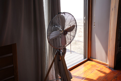 Fan to help you cool off at Dolomite Resort Etosha National Park