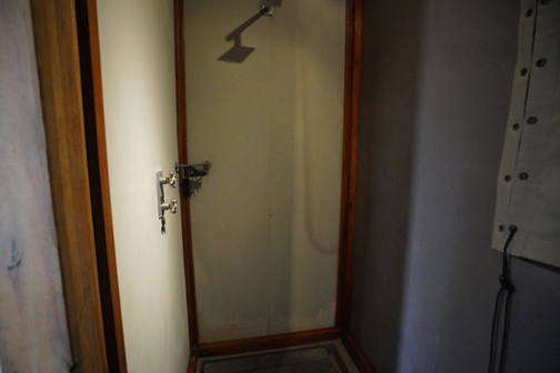 Shower in the en-suite bathroom at Dolomite Resort Etosha National Park